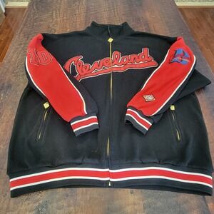 Cleveland Indians Jacket Negro League Baseball Museum Black Red Men's Size 3XL